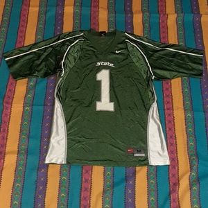 Y2K Nike Michigan State Spartans White Football Jersey Vintage MSU